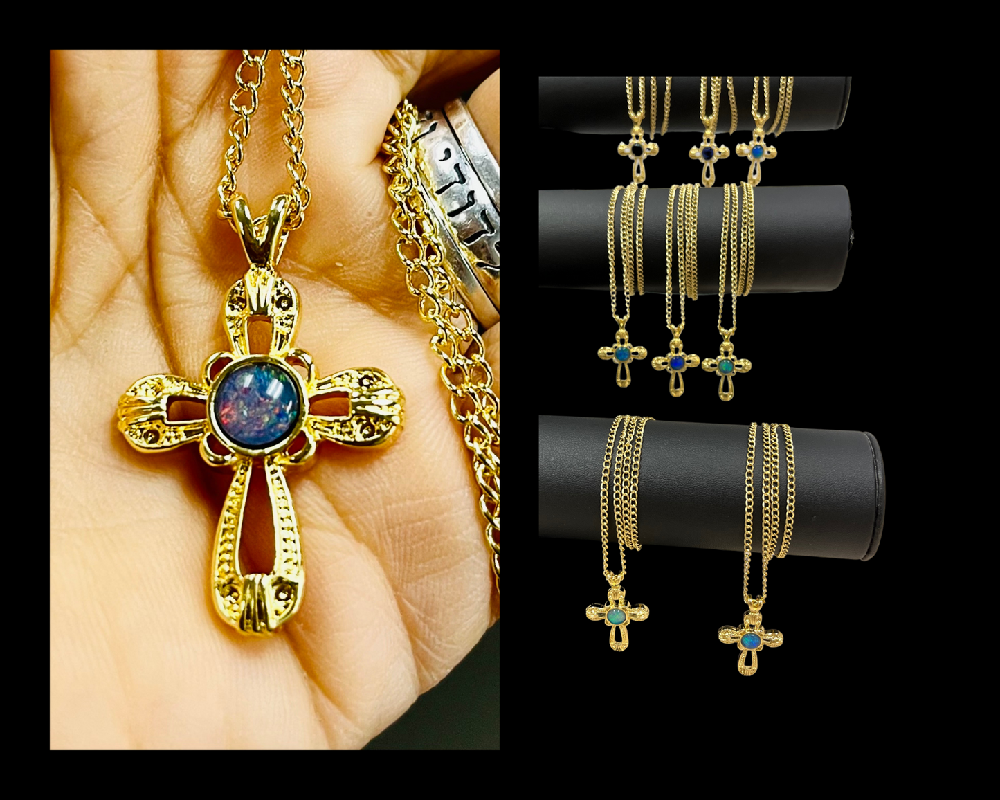 Cross Opal Triplet Pendant